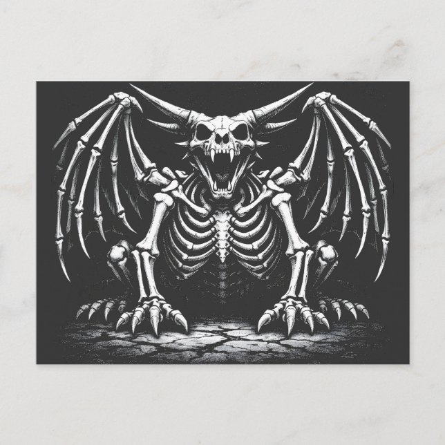 Skeleton-Drache von BurnsInHell Postkarte (Vorderseite)
