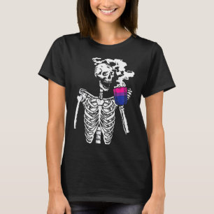 Skeleton Drink Coffee Gay Pride Skull Lgbt T-Shirt