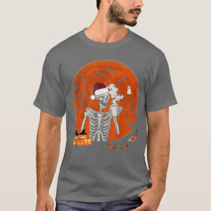 Skeleton Drink Kaffee Halloween Boo Ghost Beängsti T-Shirt