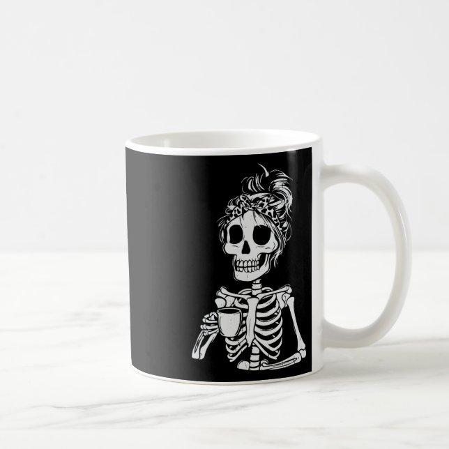 Skeleton Drink Kaffee Skull Funny Halloween Wom Kaffeetasse (Rechts)