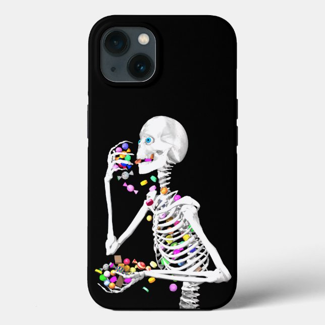 Skeleton Eating Halloween Candy Case-Mate iPhone Hülle (Rückseite)