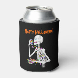 Skeleton Eating Halloween Candy Dosenkühler