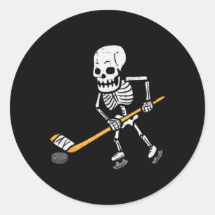 Skeleton Eishockey Halloween Kostüm Spor Men Boy Runder Aufkleber