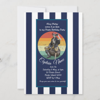 Skeleton Epic Pirate Party Einladung