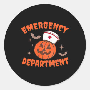Skeleton Er Nurse Emerse Department Halloween D Runder Aufkleber