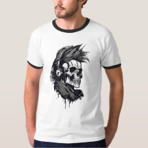 Skeleton et skull. squelette et t-shirt