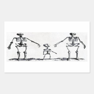 Skeleton Familien-Aufkleber Rechteckiger Aufkleber
