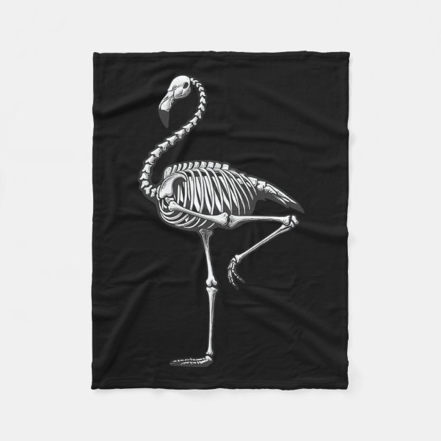 Skeleton Flamingo Halloween Fleecedecke (Vorderseite)