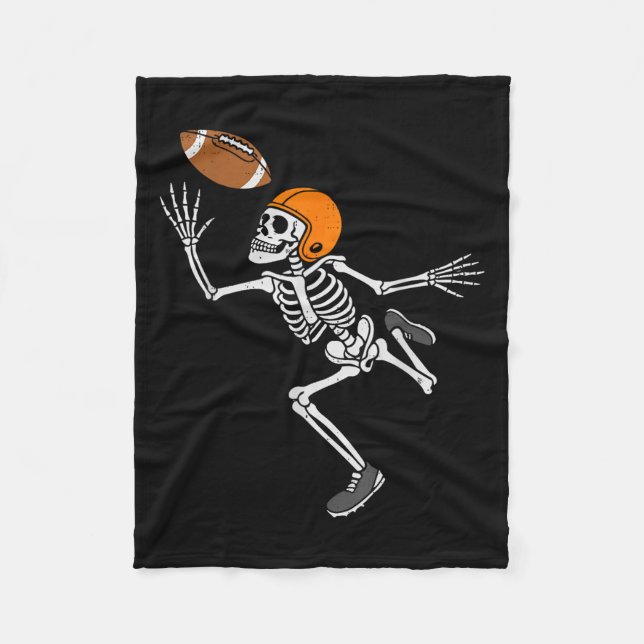 Skeleton Football Halloween Costume Mens Boys Teen Fleecedecke (Vorderseite)