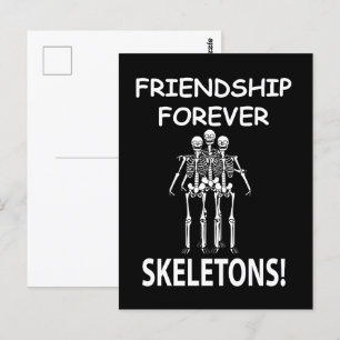 Skeleton Freundschaft für immer Halloween Skelett Postkarte