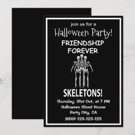 Skeleton Friendship Forever Halloween-Party Einladung