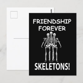 Skeleton Friendship Forever Halloween Skeleton Postkarte