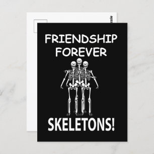 Skeleton Friendship Forever Halloween Skeleton Postkarte