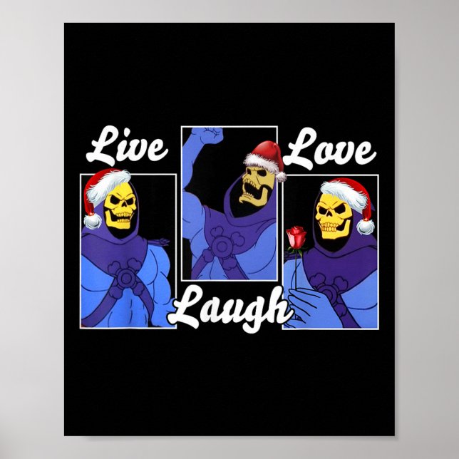 Skeleton Funny Hat Christmas  Poster (Vorne)