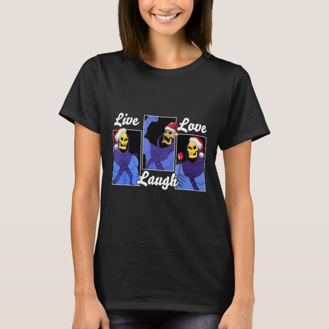 Skeleton Funny Hat Christmas  T-Shirt (Vorderseite)