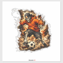 Skeleton-Fußballspieler Streetwear Cartoon – Dyna Aufkleber