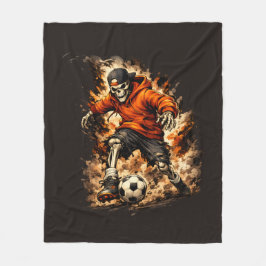 Skeleton-Fußballspieler Streetwear Cartoon – Dyna Fleecedecke