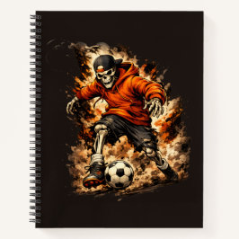 Skeleton-Fußballspieler Streetwear Cartoon – Dyna Notizbuch