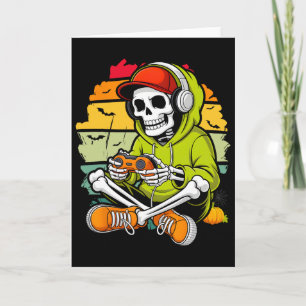 Skeleton-Gamer Faules Halloween-Kostüm Cool Video- Karte