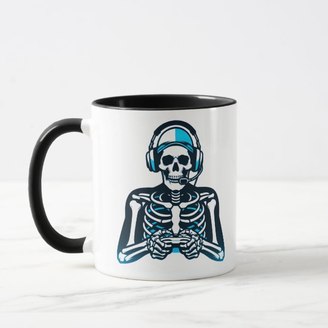 Skeleton Gamer Skull - Gaming Headset Controller D Tasse (Links)