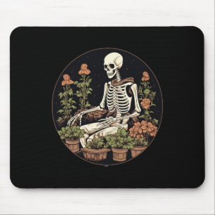 Skeleton Gardener Pflanze Halloween Garening Mousepad