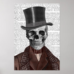 Skeleton Gentleman and Top Hat Poster