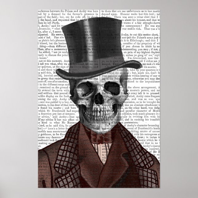 Skeleton Gentleman and Top Hat Poster (Vorne)