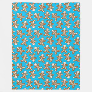 Skeleton Gingerbread Man Pattern Fleecedecke