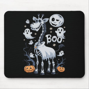 Skeleton Giraffe in Ghosts Halloween Mousepad