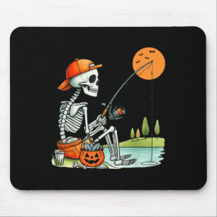 Skeleton Girl Drinking Coffee Peace Sign Graphic F Mousepad