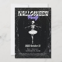 Skeleton Girl Halloween-Party Einladung