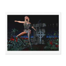 Skeleton Girl Postcard