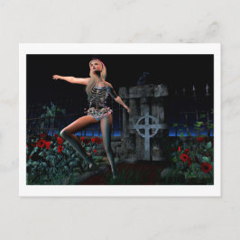 Skeleton Girl Postcard Postkarte