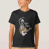 Skeleton Gitarre spielen mit Feuer