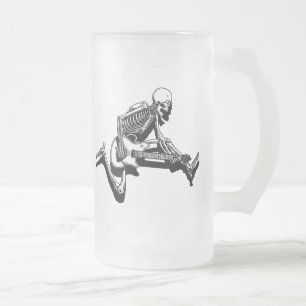 Skeleton Gitarrist springen Mattglas Bierglas