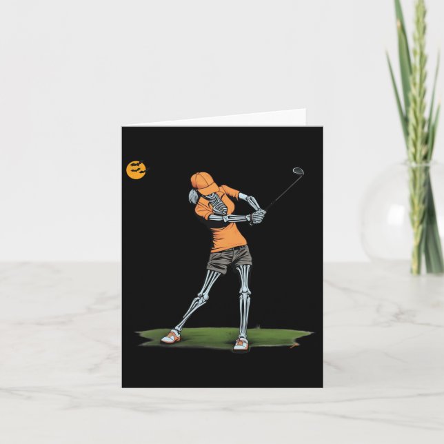 Skeleton Golf Funny Halloween Golfsport Golfe Karte (Vorderseite)