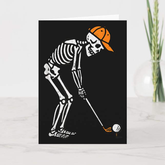 Skeleton Golf Halloween Golfer Costume Dad Mens Bo Karte (Vorderseite)