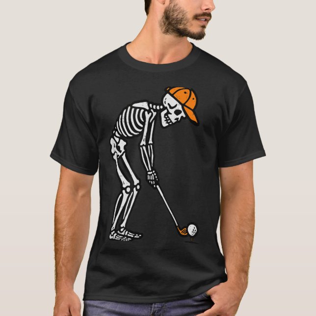 Skeleton Golf Halloween Golfer Costume Dad Mens Bo T-Shirt (Vorderseite)