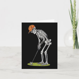Skeleton Golf Halloween Golfer Golf Player Funny m Karte