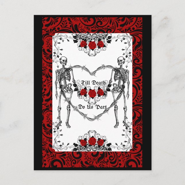 Skeleton gothic bis Tod machen wir Teil Postkarte (Vorderseite)