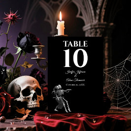 Skeleton Gothic Halloween Alternative Wedding Tischnummer