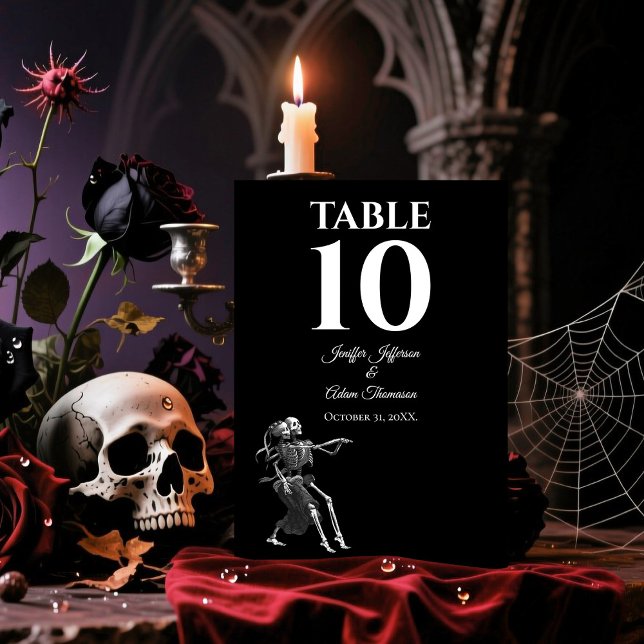 Skeleton Gothic Halloween Alternative Wedding Tischnummer (Von Creator hochgeladen)