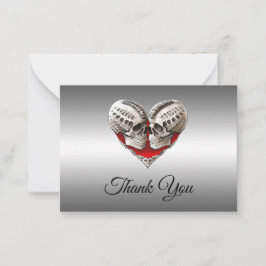 Skeleton Gothic Halloween wedding thank you Mitteilungskarte