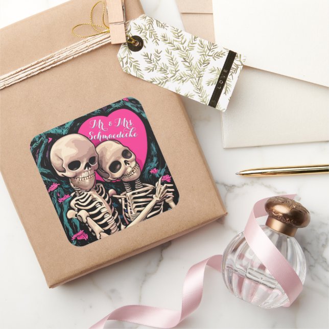 Skeleton Gothic Wedding Stickers Gastgeschenke Spa (Schenken)
