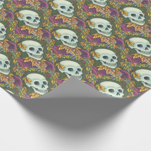 SKELETON, GOTHISCHES GENTLEMAN SKULL WRAPPING PAPI GESCHENKPAPIER