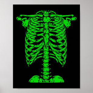 Skeleton Green Rib Käfig Knochen Kostüm Halloween Poster