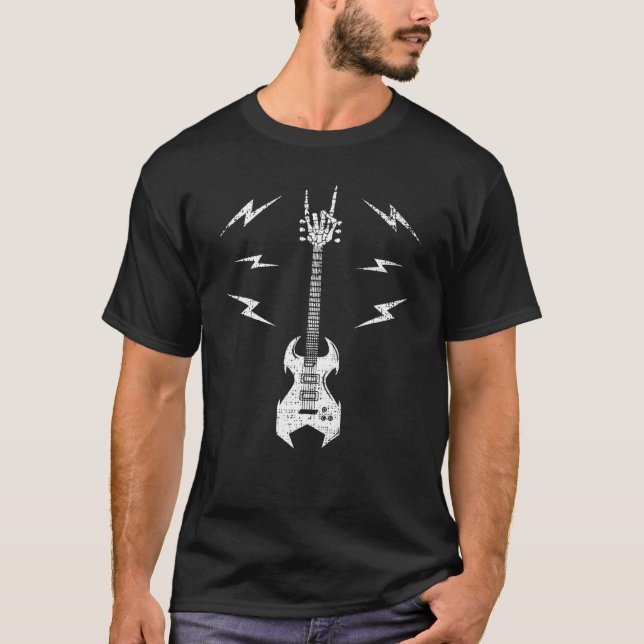 skeleton guitar rock and roll guitarist music love T-Shirt (Vorderseite)