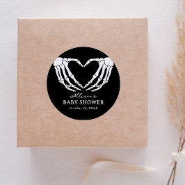 Skeleton Halloween Babydusche Runder Aufkleber