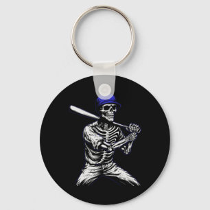 Skeleton Halloween Baseball Player Schlüsselanhänger