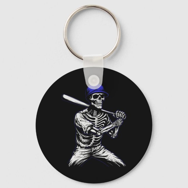 Skeleton Halloween Baseball Player Schlüsselanhänger (Vorderseite)